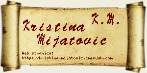 Kristina Mijatović vizit kartica